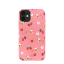 Bubblegum Pink Bees n Berries iPhone 11 Case