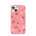 Bubblegum Pink Bees n Berries iPhone 14 Case