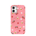 Bubblegum Pink Bees n Berries iPhone 16 Plus Case