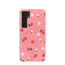 Bubblegum Pink Bees n Berries Samsung Galaxy S25+(Plus) Case