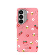 Bubblegum Pink Bees n Berries Samsung Galaxy S26 Case