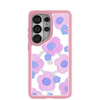 Clear Blush Bloom Samsung Galaxy S26 Ultra Case With Petal Pink Ridge (Magnetic Charging included)