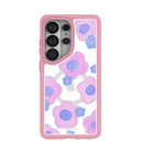 Clear Blush Bloom Samsung Galaxy S26 Ultra Case With Petal Pink Ridge (Magnetic Charging included)