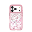 Clear Butterfly Effect iPhone 17 Pro Case With Petal Pink Ridge (MagSafe included)