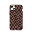 Chocolate Brown Cafe Check iPhone 15 Plus Case
