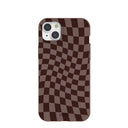 Chocolate Brown Cafe Check iPhone 15 Plus Case