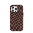 Chocolate Brown Cafe Check iPhone 15 Pro Case