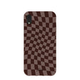 Chocolate Brown Cafe Check iPhone XR Case
