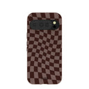 Chocolate Brown Cafe Check Google Pixel 10/10 Pro Case