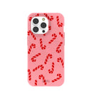 Bubblegum Pink Candy Cane Chaos iPhone 14 Pro Case