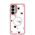 Clear Cat Couture Samsung Galaxy S26+(Plus) Case With Petal Pink Ridge (Magnetic Charging included)
