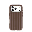 Chocolate Brown Cocoa Stripes iPhone 17 Pro Case