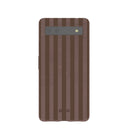 Chocolate Brown Cocoa Stripes Google Pixel 6a Case