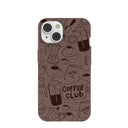 Chocolate Brown Coffee Club iPhone 14 Case