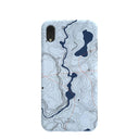 Powder Blue Contour Lines iPhone XR Case