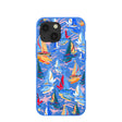 Electric Blue Dockside Dreams iPhone 13 Mini Case