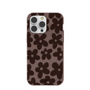 Chocolate Brown Earthy Blooms iPhone 14 Pro Max Case
