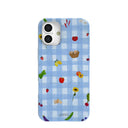 Powder Blue Gingham Farmhouse iPhone 16 Plus Case