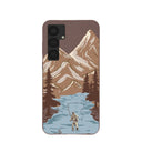 Chocolate Brown Gone Fishing Samsung Galaxy S25+(Plus) Case