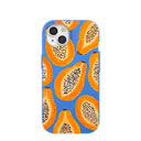 Electric Blue Juicy Papayas iPhone 15 Case