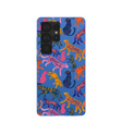 Electric Blue Jungle Cat Samsung Galaxy S25 Ultra Case