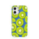 Electric Blue Kiwi Slices iPhone 16 Case
