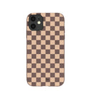 Chocolate Brown Latte Check iPhone 11 Case