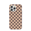 Chocolate Brown Latte Check iPhone 14 Pro Max Case