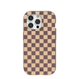 Chocolate Brown Latte Check iPhone 15 Pro Case