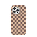 Chocolate Brown Latte Check iPhone 15 Pro Case