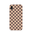 Chocolate Brown Latte Check iPhone XR Case
