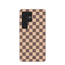 Chocolate Brown Latte Check Samsung Galaxy S25 Ultra Case