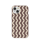 Chocolate Brown Latte Waves iPhone 14 Case