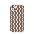 Chocolate Brown Latte Waves iPhone 15 Plus Case
