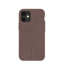 Chocolate Brown Leaf Veins iPhone 12 Mini Case