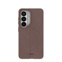 Chocolate Brown Leaf Veins Samsung Galaxy S26 Case
