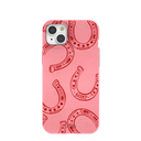 Bubblegum Pink Lucky Horseshoe iPhone 15 Plus Case