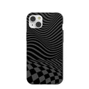 Black Melted Checkers iPhone 14 Plus Case