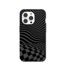 Black Melted Checkers iPhone 14 Pro Case
