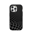 Black Melted Checkers iPhone 15 Pro Case