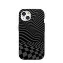 Black Melted Checkers iPhone 15 Case