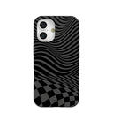 Black Melted Checkers iPhone 16 Case
