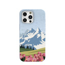 Powder Blue Mountains and Blooms iPhone 16 Pro Max Case