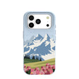 Powder Blue Mountains and Blooms iPhone 17 Pro Case