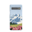Powder Blue Mountains and Blooms Google Pixel 7a Case