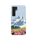 Powder Blue Mountains and Blooms Samsung Galaxy S25 Case