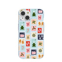 Powder Blue Noel Stamps iPhone 14 Case