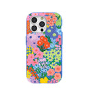 Electric Blue Painted Garden iPhone 15 Pro Case