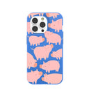 Electric Blue Piggies iPhone 14 Pro Case