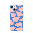 Electric Blue Piggies iPhone 14 Case